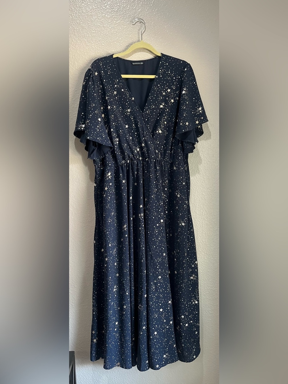 BloomChic Navy Silver Star Graphic Maxi Dress Sz 22-24 Whimsigoth Chic Feminine